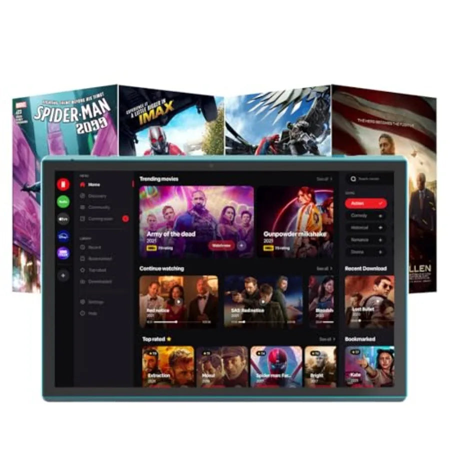 10-inch Android 15 Tablet for Work and Entertainment IPS Display Black 8GB DDR4 RAM + 32GB ROM with 1TB Expandable Storage 6000
