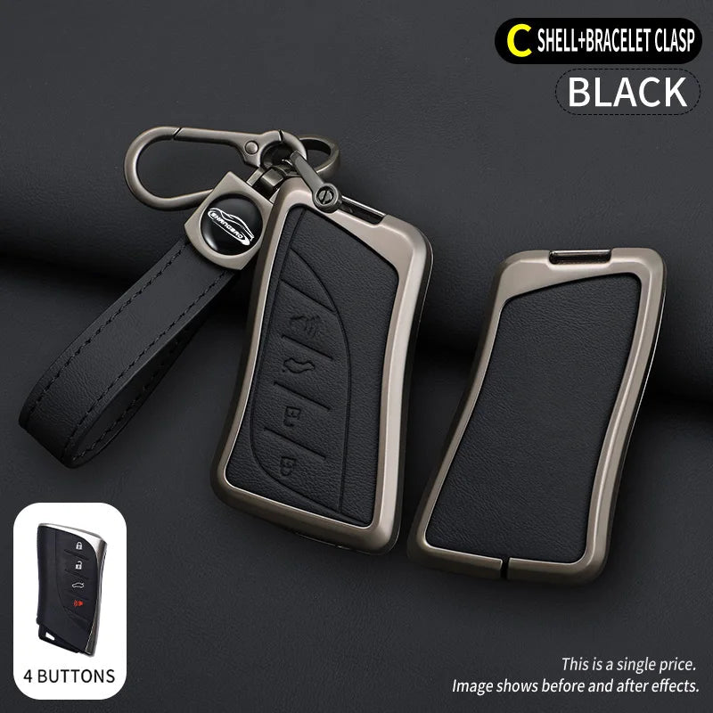 Car Zinc Alloy Leather Key Case Cover Chain For Lexus NX ES UX US RC LX IS 250h RX 350h LS 450h 260h 300h UX200 LM350H LM500H