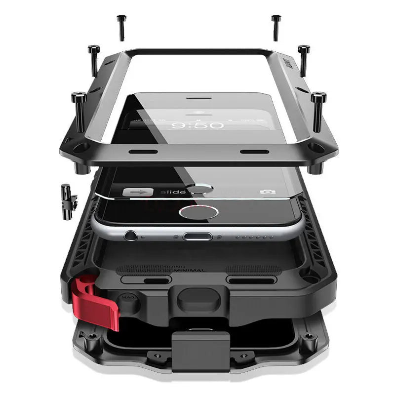 Heavy-duty protective armour for iPhone 17 to 11 Pro Max Plus XS Max XR Metal Aluminum Phone Case, Shockproof Case