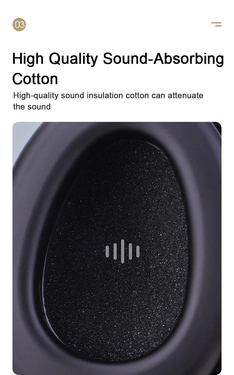 Soundproof Earmuffs Professional Protection Adult Anti-Noise Students Learn Noise Reduction Quiet Industrial Earmuffs 36db