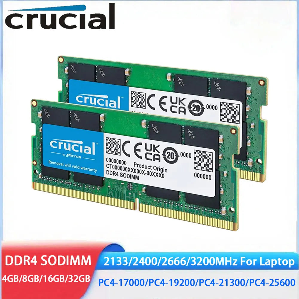 Crucial DDR4 RAM Laptop Memory PC4- For Intel & AMD