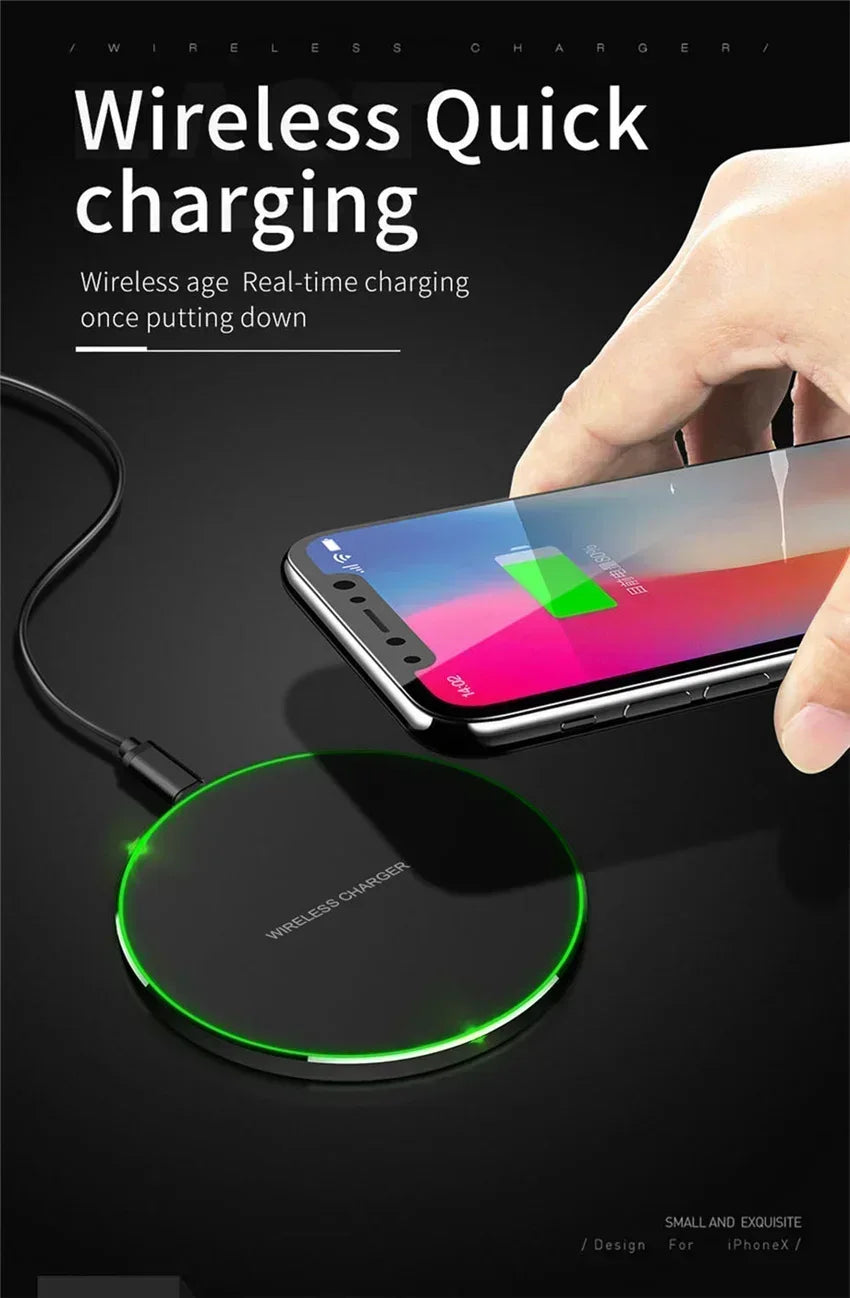 New Wireless Charger For iPhone 17 16 15 14 13 Pro Max Induction Fast Charging Pad Dock Station For Samsung S24 Xiaomi Huawei