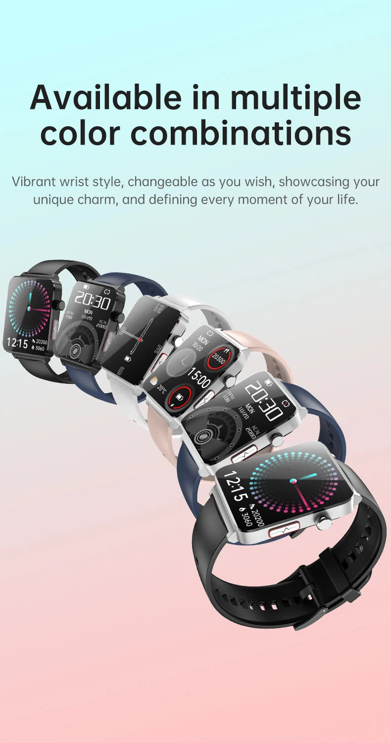 KS03 PRO Health Smart Watch For Men Women Bluetooth Calling Fitness Tracker Smartwatch E/C/G Test Outdoor 1.96