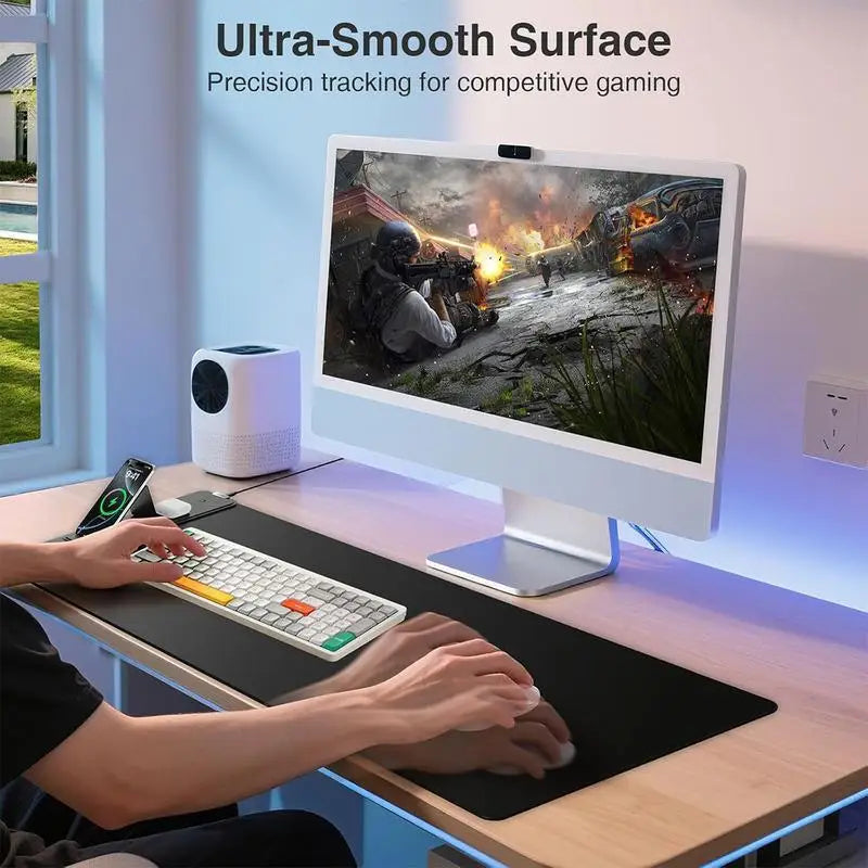 15WFast Charging Simple Atmospheric Magnetic Separation Two-in-One Mobile Phone Wireless Charging Mouse Pad