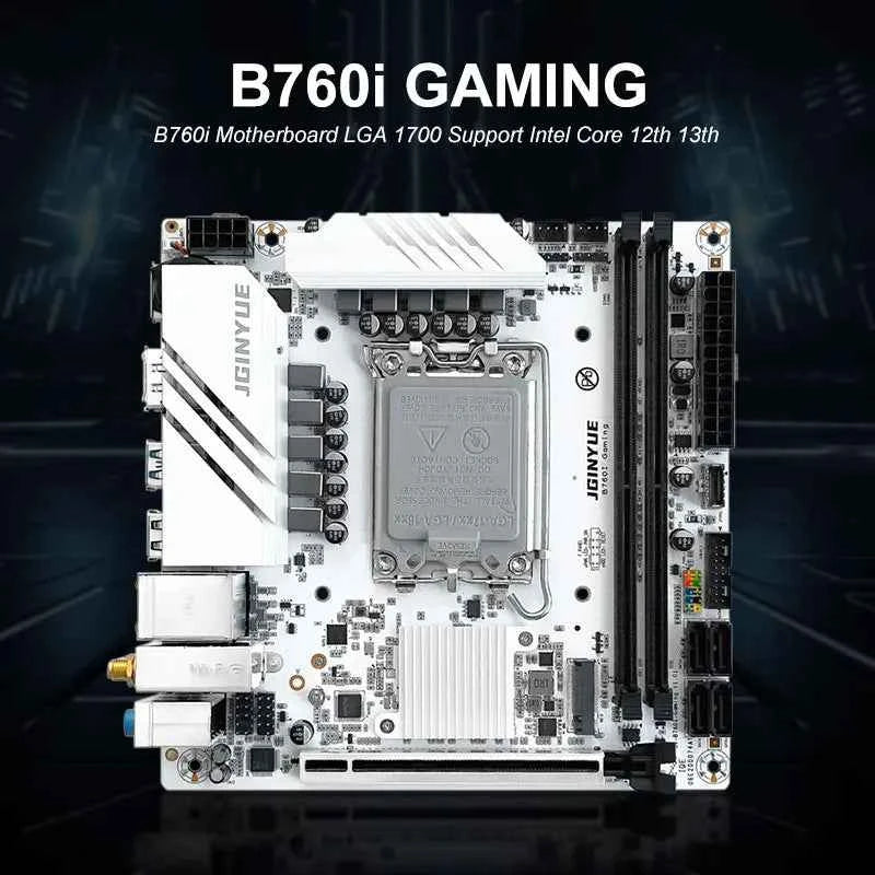 JGINYUE B760I GAMING Motherboard – LGA1700, DDR4, Mini-ITX