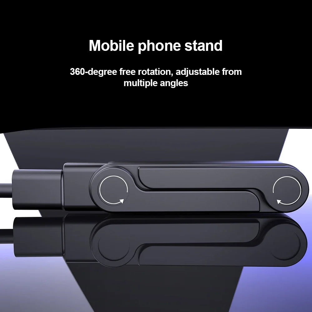 240W 2 in 1 Portable Foldable Phone Stand Fast Charging OTG Type-C Male to USB-C Female Converter For iphone17 16 Samsung