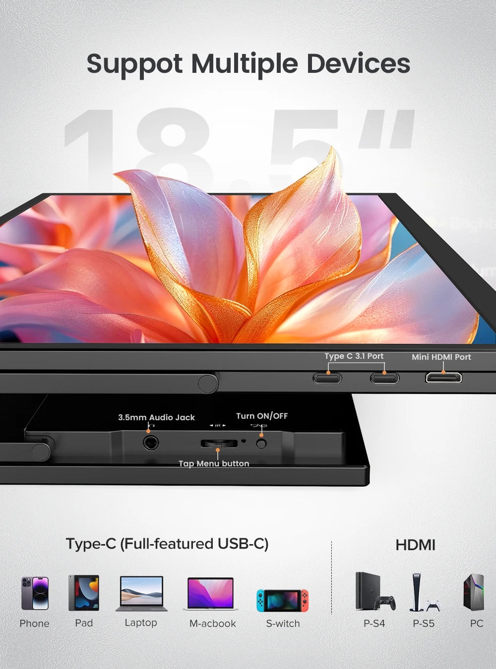UPERFECT 120Hz Portable Monitor 18.5