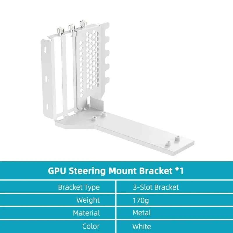 GPU Vertical Mounting Bracket Kit, PCIe 4.0/3.0 X16 Riser Cable 200mm, Graphics Card Steering Mounting Bracket