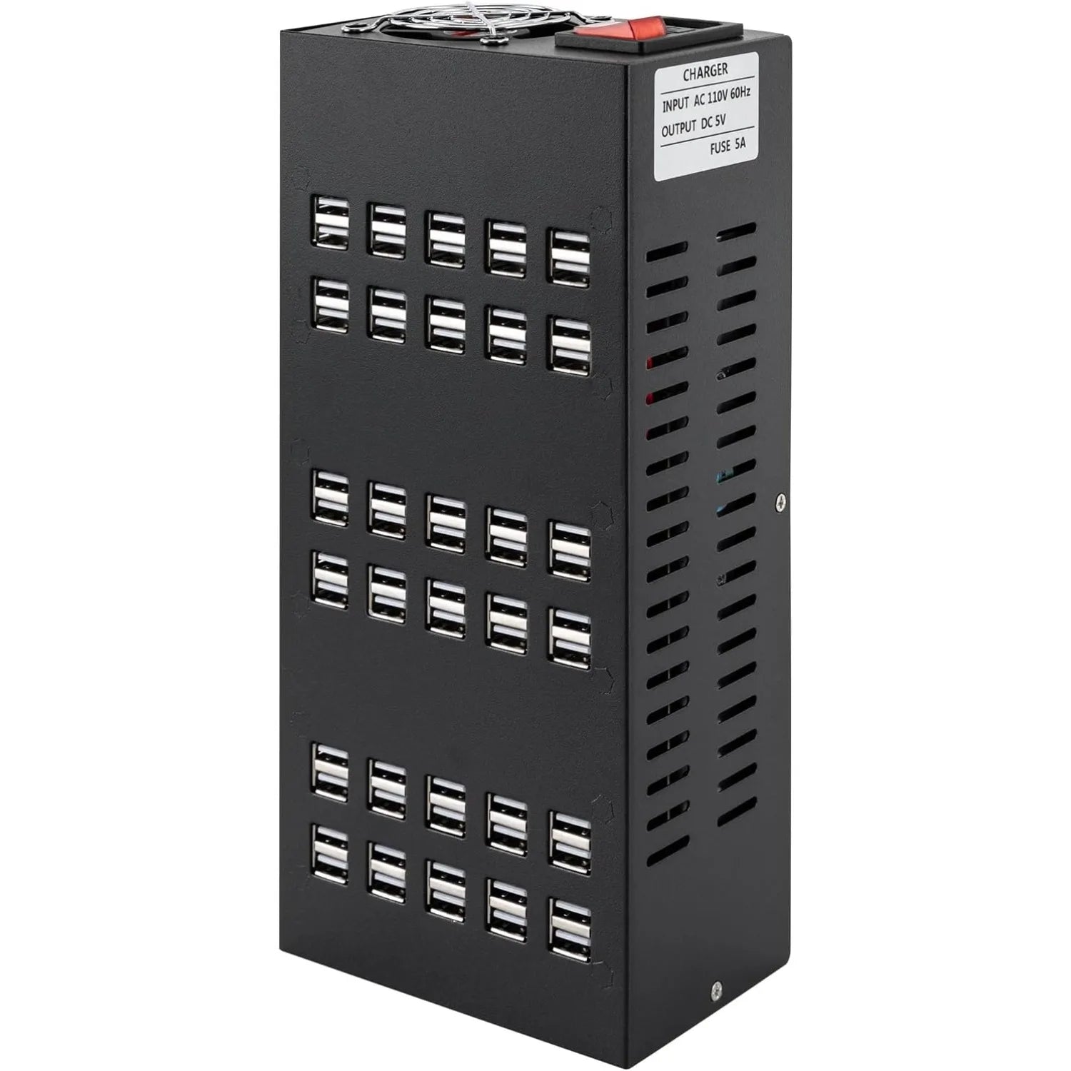 60 Ports USB Charging Station Hub Desktop Cell Phone Charger Organizer, 30 USB Interfaces, 400W