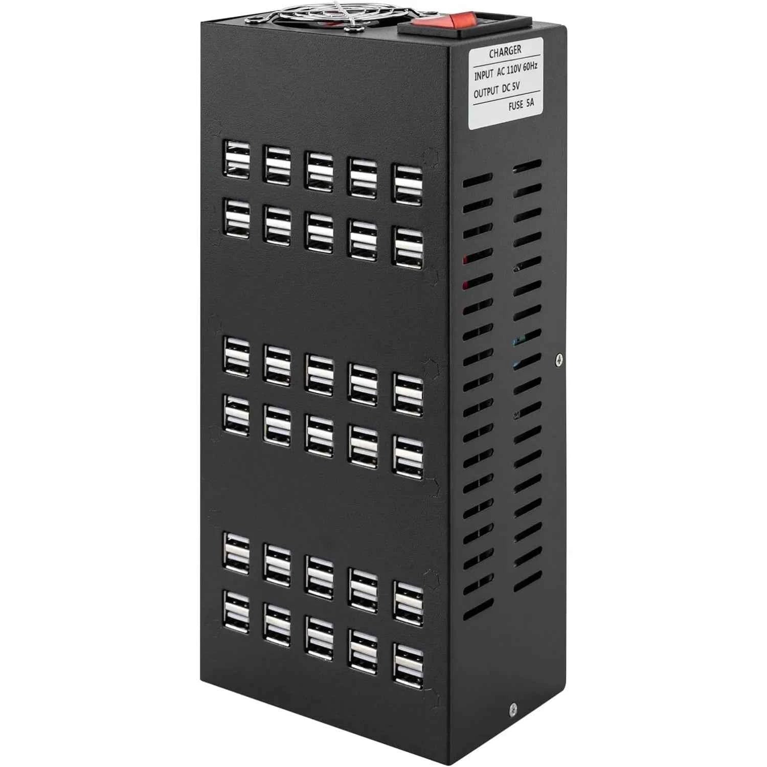60 Ports USB Charging Station Hub Desktop Cell Phone Charger Organizer, 30 USB Interfaces, 400W