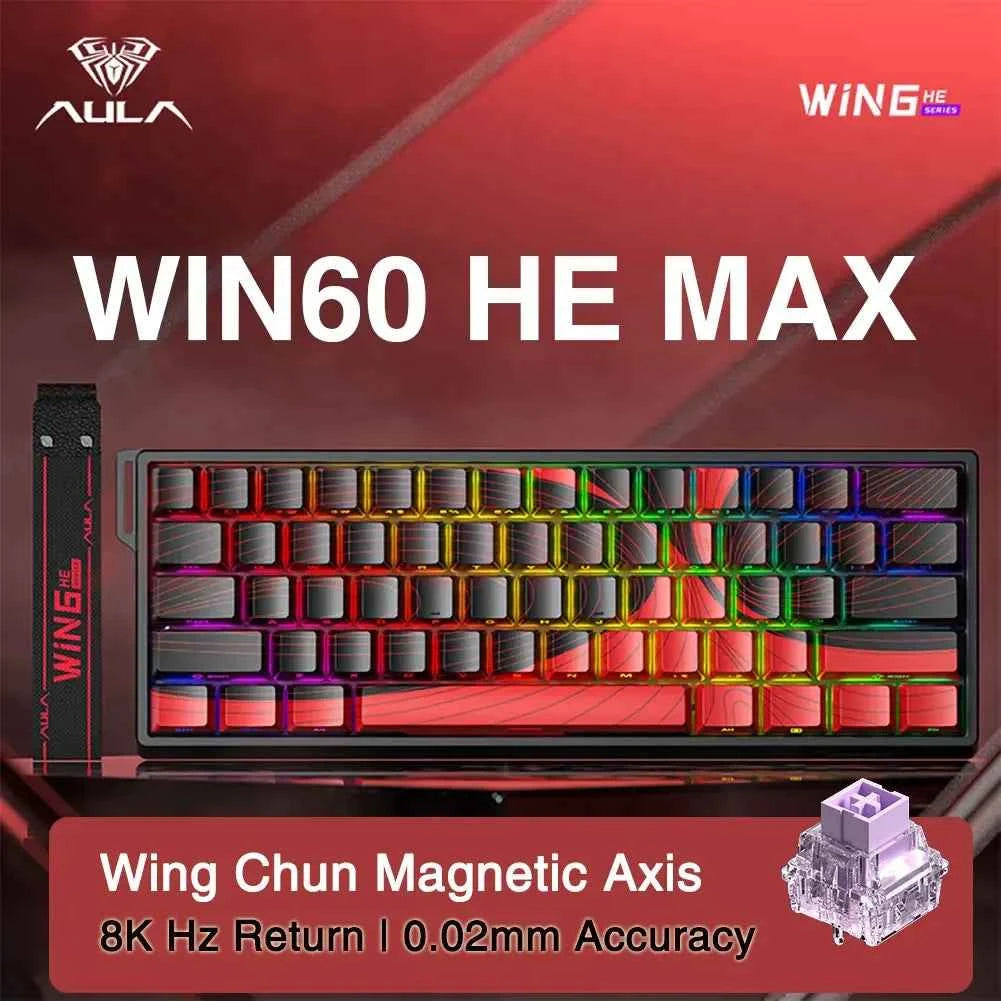 AULA WIN60 HE Esports Magnetic Switch Keyboard Rapid Trigger 8K Return RGB Hotswap 60% 68% Custom Game Keyboard