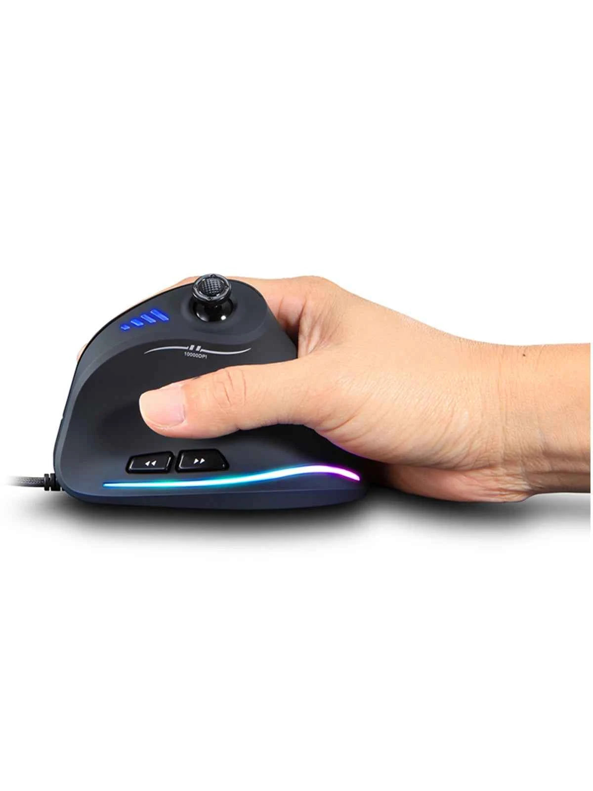 C-18 Vertical Gaming Mouse 10000 DPI Programmable 11 Buttons USB Wired RGB Optical Remote Mouse Gamer Mice For Laptop PC