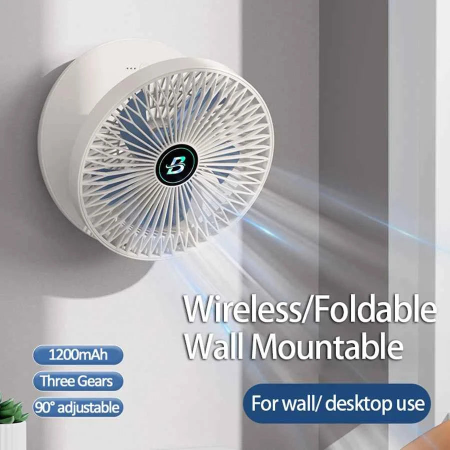 2024 Best Sellers 2IN1 Folding Desktop Fan Portable Air Conditioner Wall Mounted Fan Rechargeable With 3 Gears for Home Office