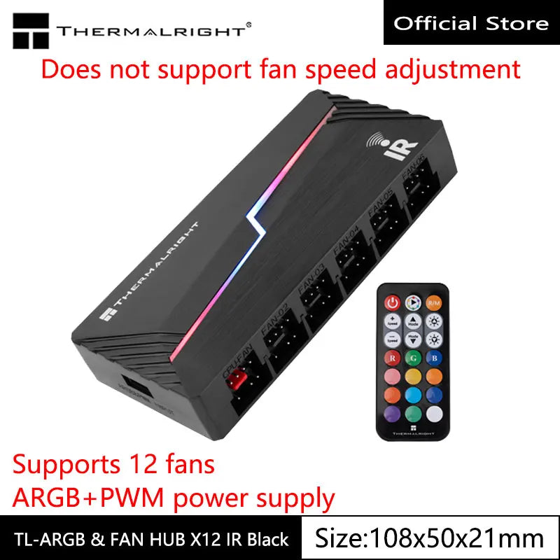Thermalright TL-ARGB & FAN HUB Computer fan hub，ARGB And PWM Light and speed synchronization/Included remote control