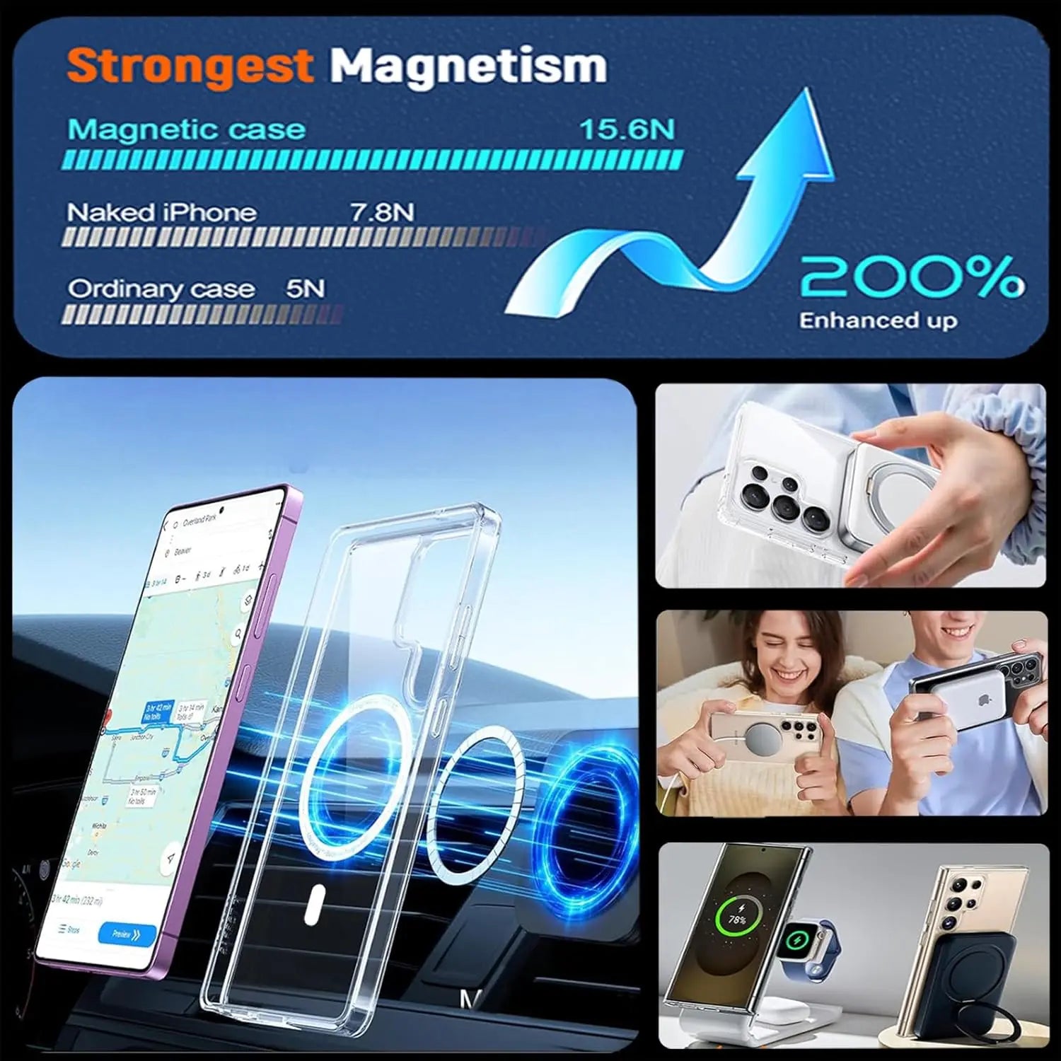 Luxury Transparent Plating Magnetic Wireless Charge Case for Samsung Galaxy S26 S25 S24 S23 S22 S21 Ultra Plus FE Note 20 Cover