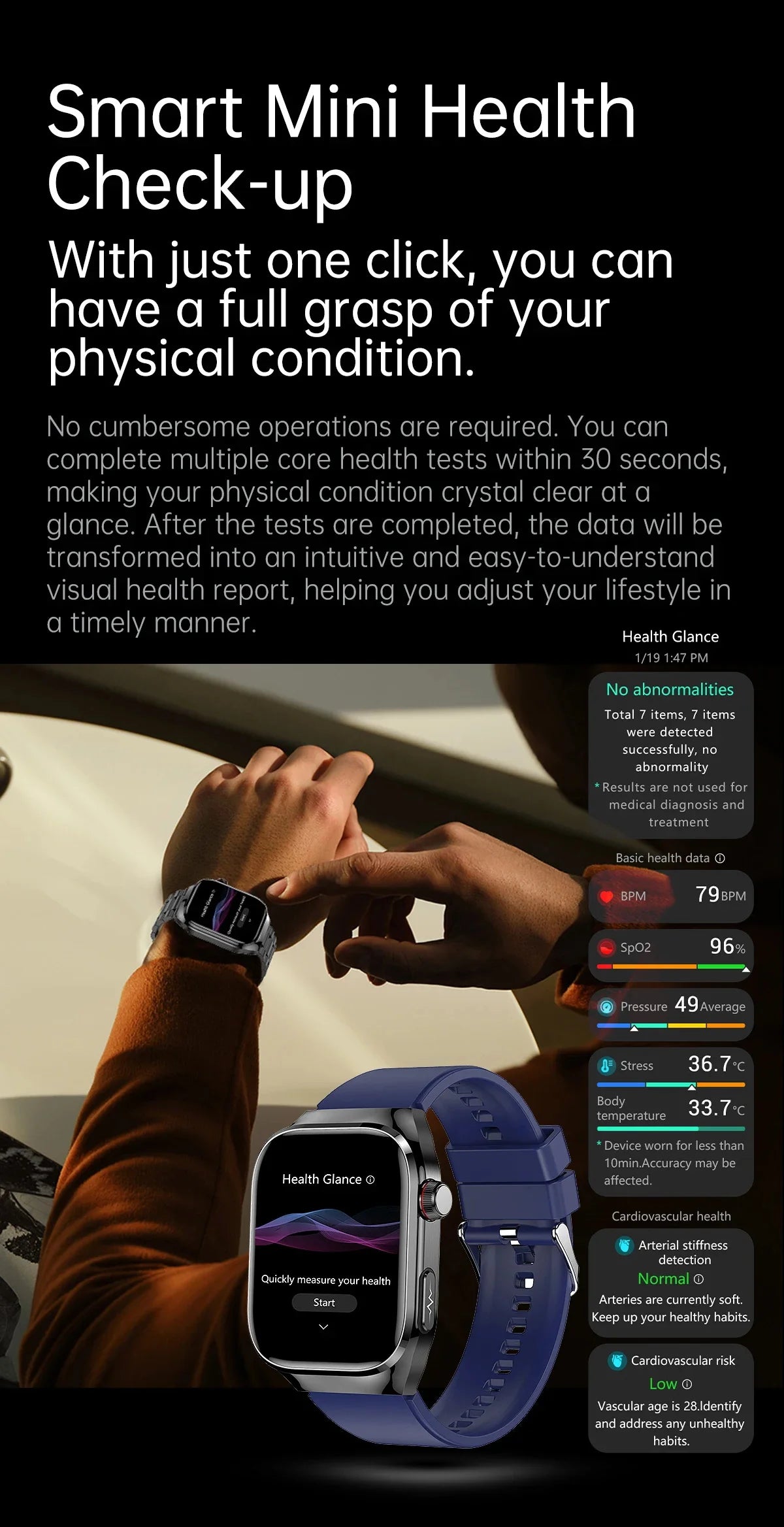 New Nursing Level Blood Pressure Laser Therapy Diagnosis Smart Watch Men Women Clock ECG+PPG Uric Acid Lipid Heart Rate Watches