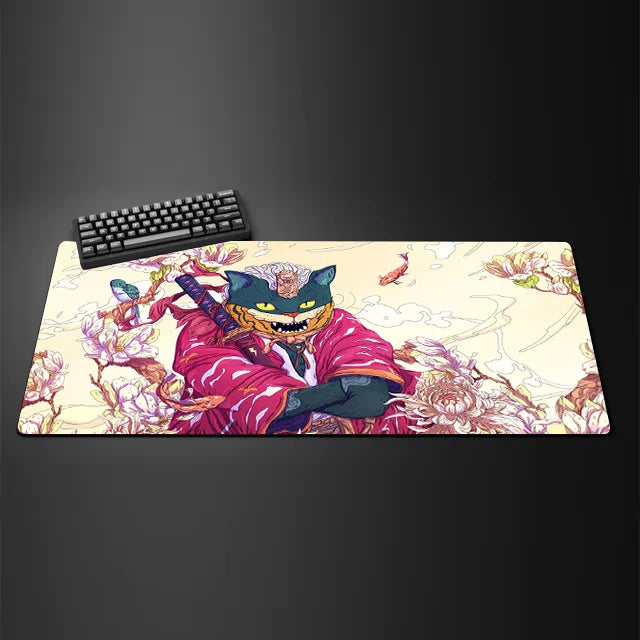 Game mouse pad Japanese samurai devil mousepad black ghost face gamer desk mat mouse pad carpet gaming accessories table pad