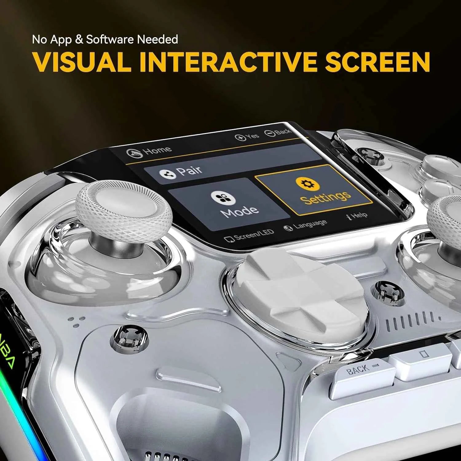 Mamba One V2 Screen Interactive Wireless Gaming Controller for iOS/Android/Switch/PC  Hall Effect,1800mAh with Charging Dock