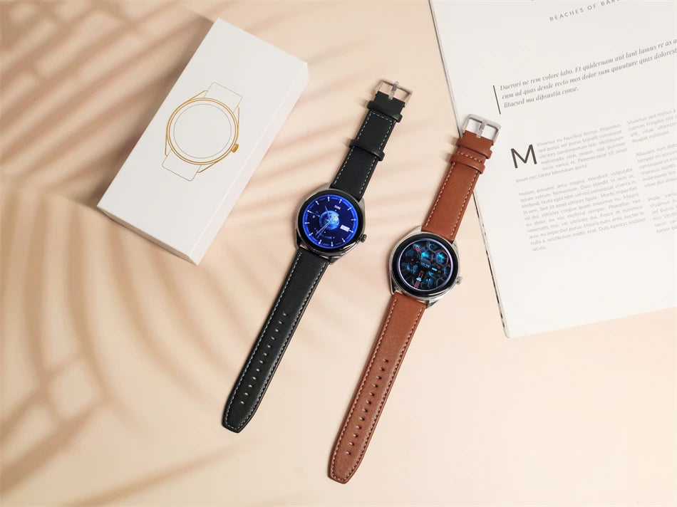New Ultra Thin SmartWatch Men AMOLED 3D Screen Always Show Time Sports Fitness Waterproof Heart Rate Bluetooth Call Smartwatches