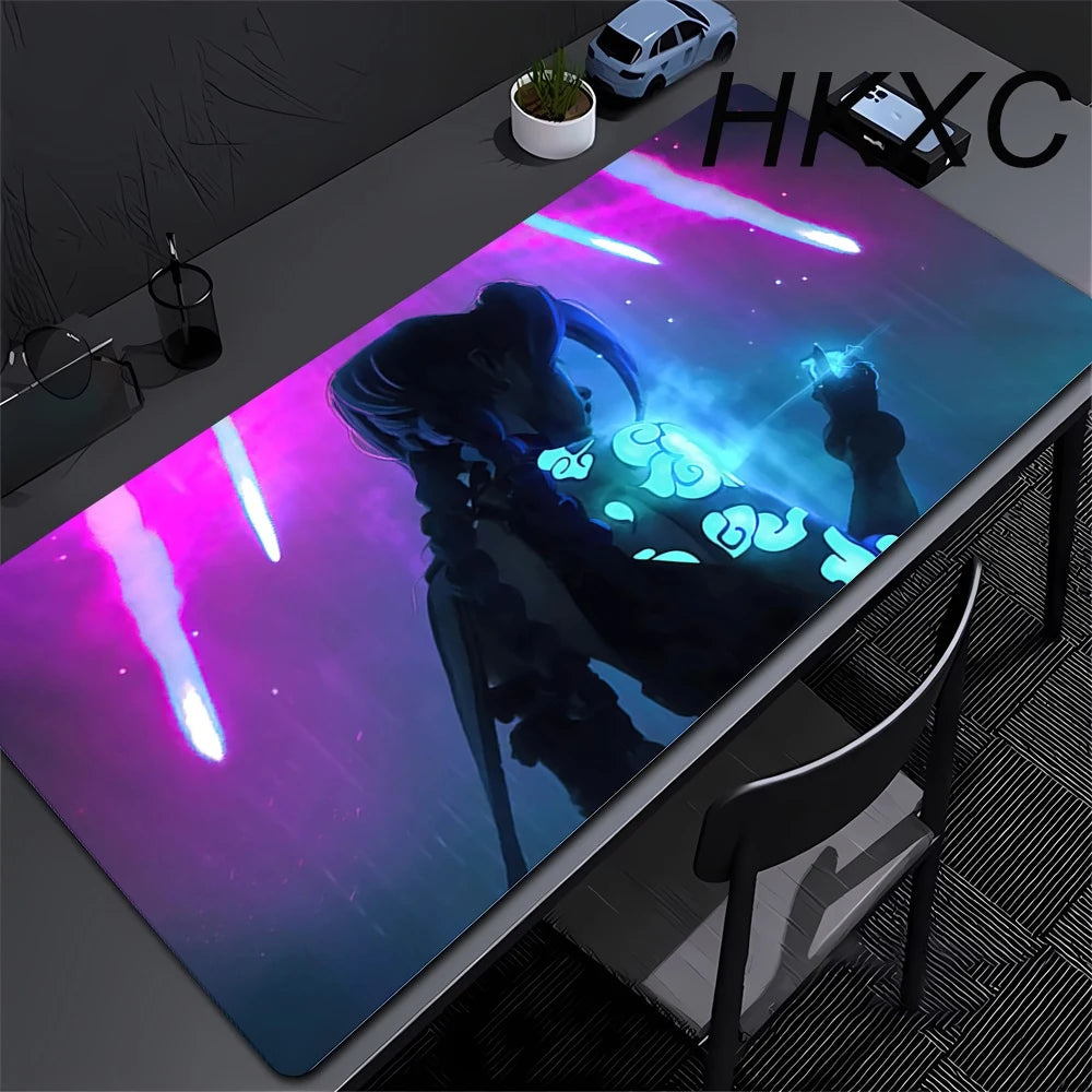 Gamer Arcane Desk Mat Large Mousepad Gamer Accessories PC Computer Keyboard Deskmat ALeague of Legends Jinx Rubber Big Mouse Pad