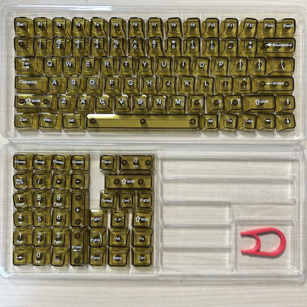 Womier 115 Keys Clear Keys Red Transparent Keycaps MDA Profile Crystal Ceramic Custom Keycaps Set