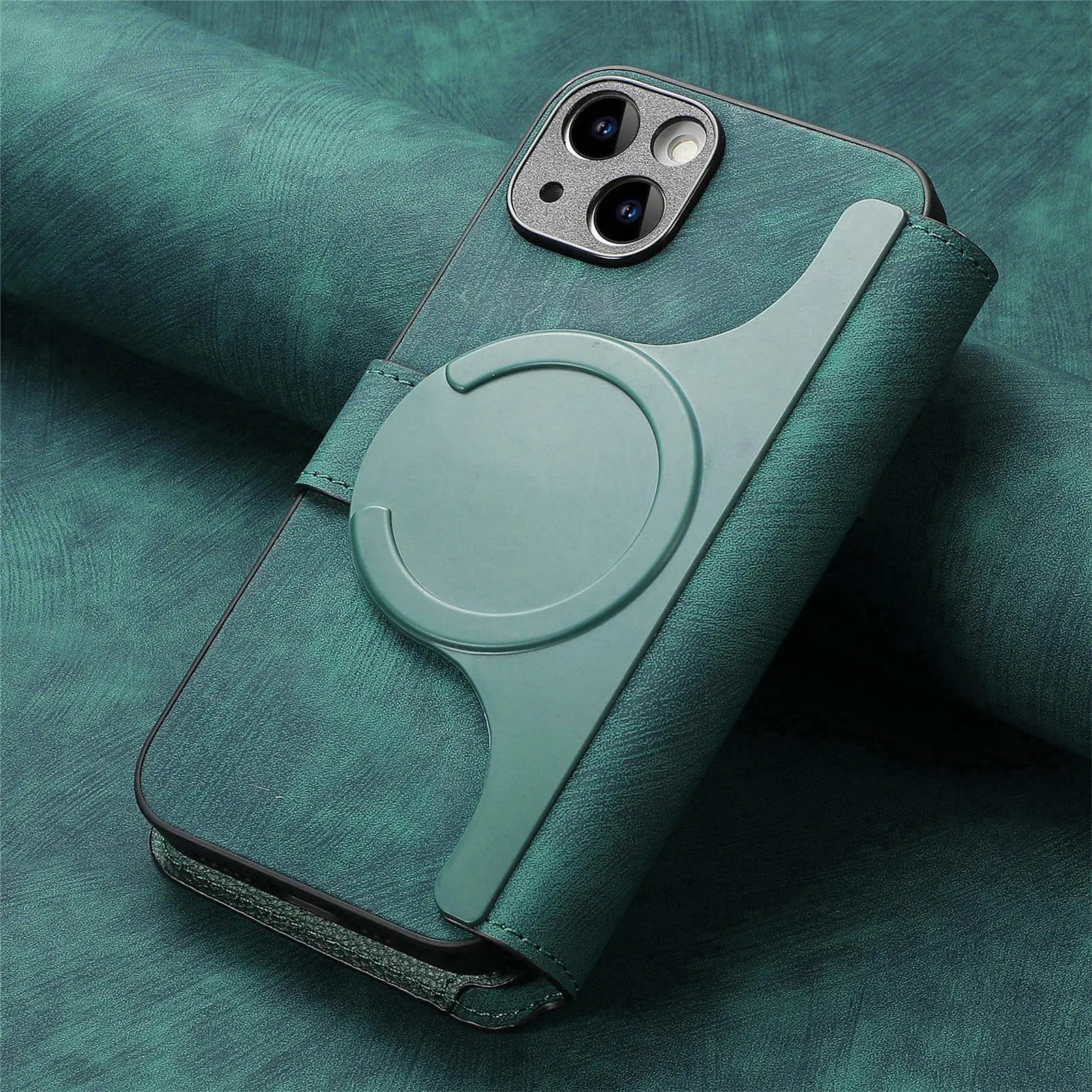 For iPhone 15 14 13 12 11 XS Max XR 8 7 6 Plus Wallet Case, Zipper Storage Design, Detachable Magnetic Flip Folio Cover