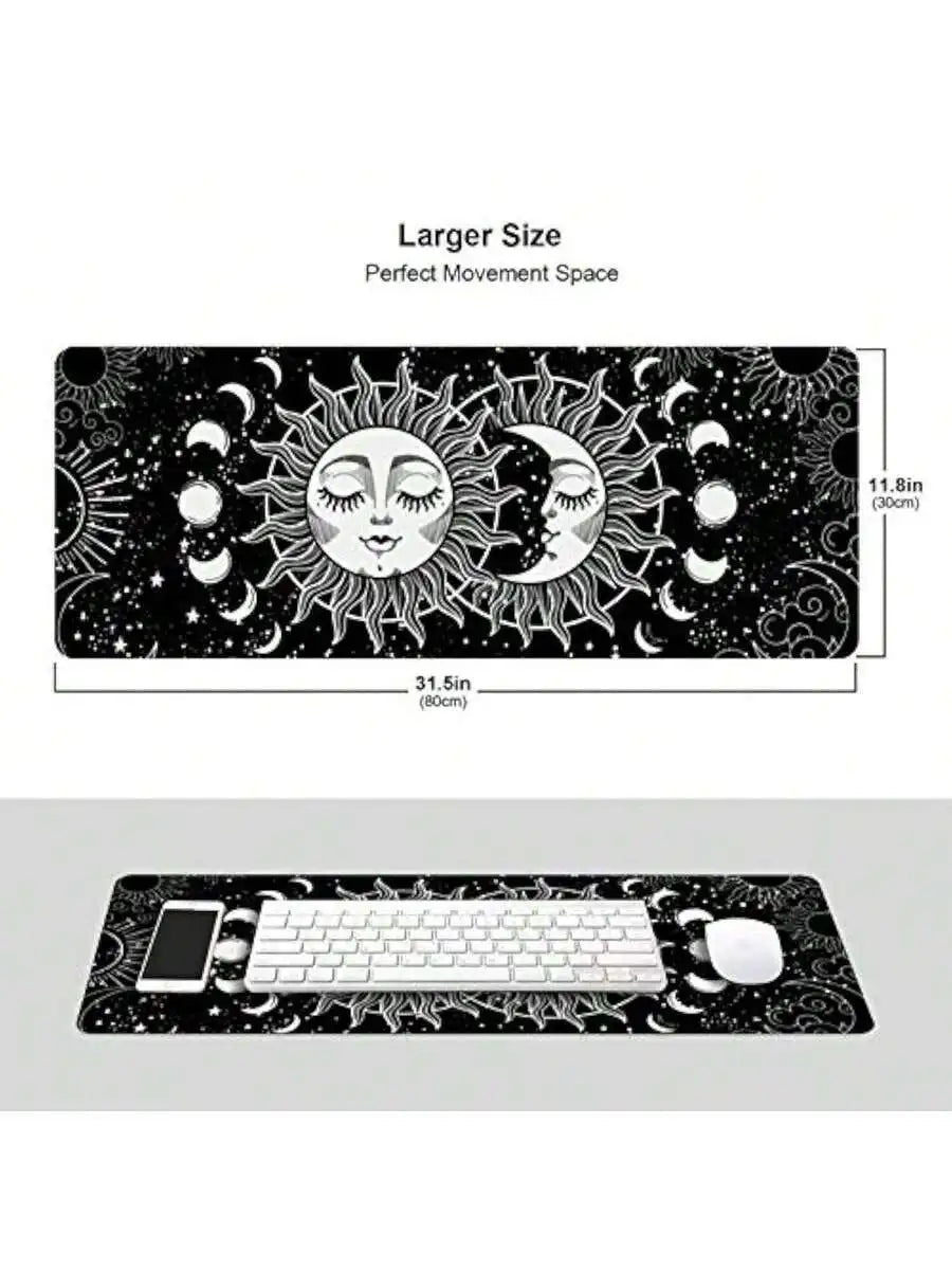 Oversized Gaming Mouse Pad XL Desk Pad With Stitched Edges Non-Slip Rubber Base 80x30cm