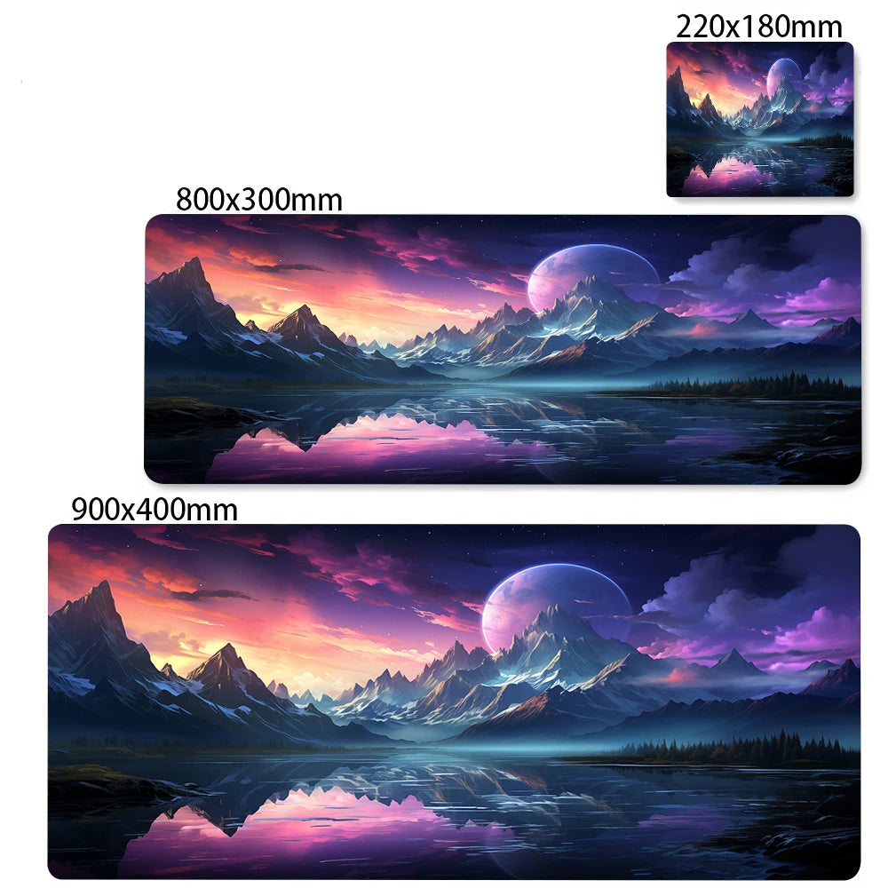 Space Earth Starry Sky Mouse Pad Gamer Pc Gaming Accessories Rubber Mat XXL Space Deskmat Keyboard Cabinet Mause Laptops Mats