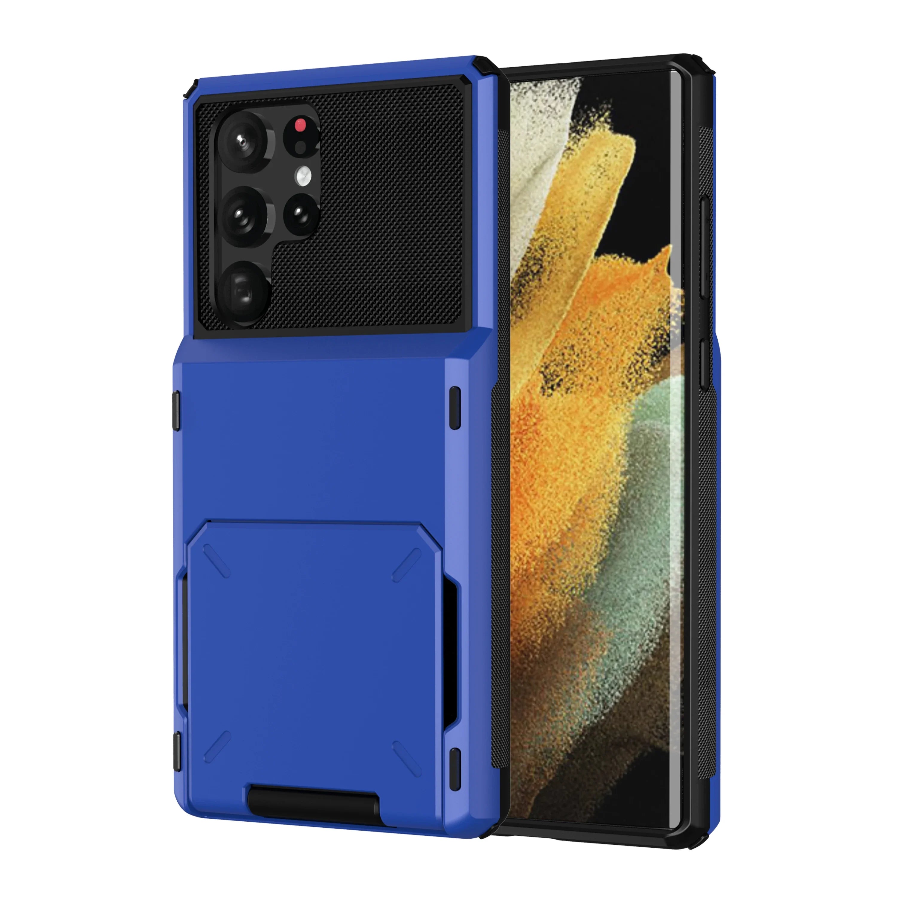For Samsung S25 Edge S24 S23 S22 Ultra S21 Wallet Case Flip Cover Card Holder Pocket Dual Layer Protective Full-Body Hard Bumper