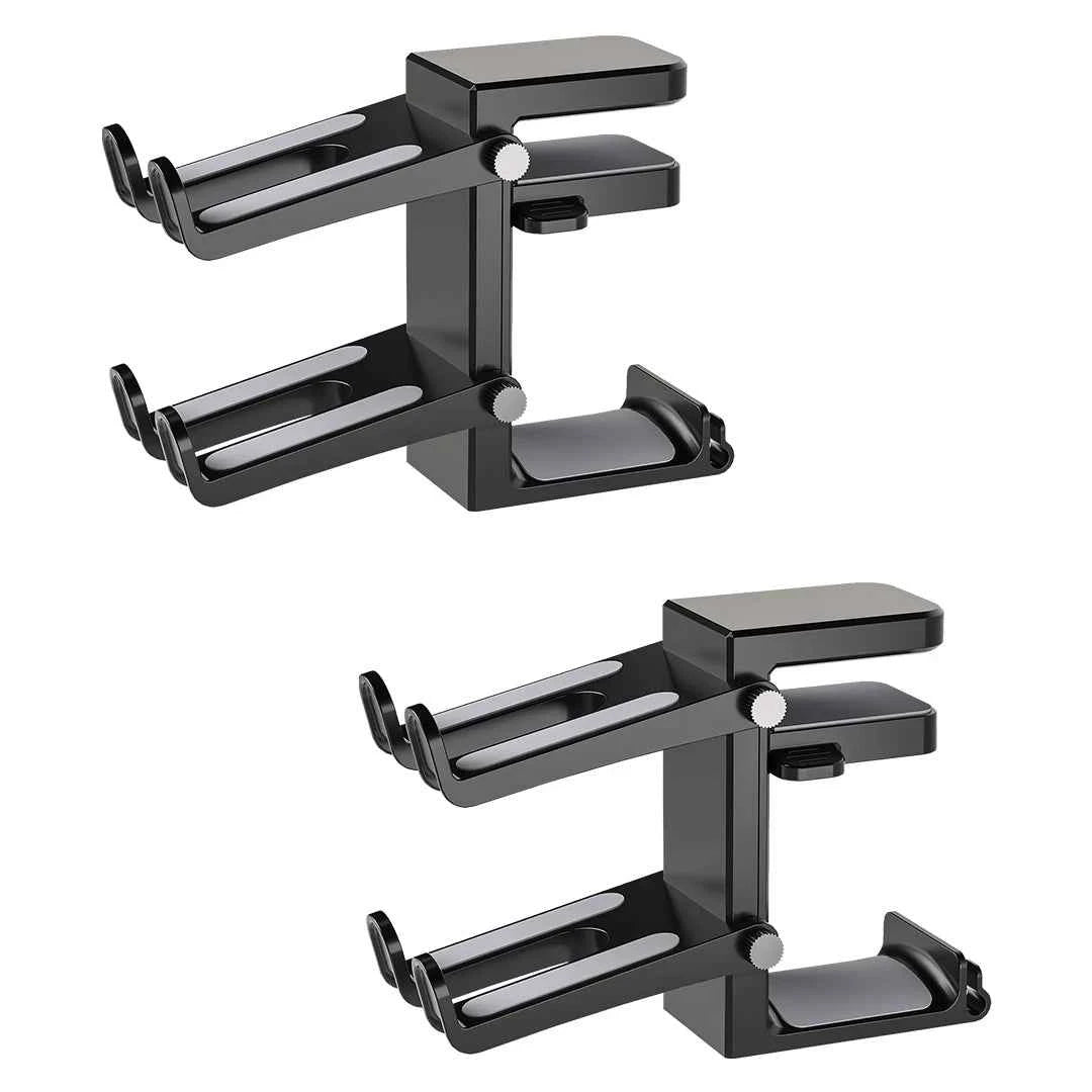 2-in-1 Universal Clip-On Headphone Stand – Adjustable Desk Hanger
