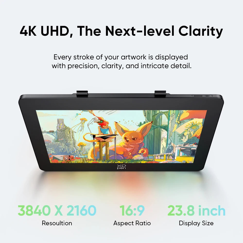 XPPen 4K Artist Pro 24 (Gen 2)  Graphics Tablet Monitor 23.8 Inch Calman Verifed Display Dual 16K Levels Stylus Support 60 Tilt