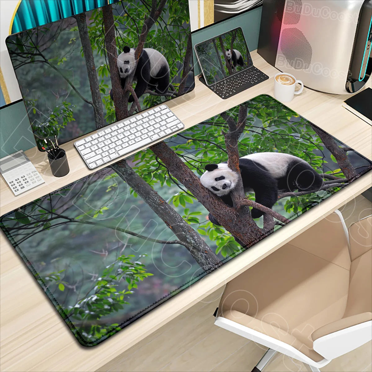 HD Printing Kawaii Anime Panda Mouse Pad Large Computer Office PC Game Table Mats XXL Gaming Keyboard Pad Cute Animals Desk Pads