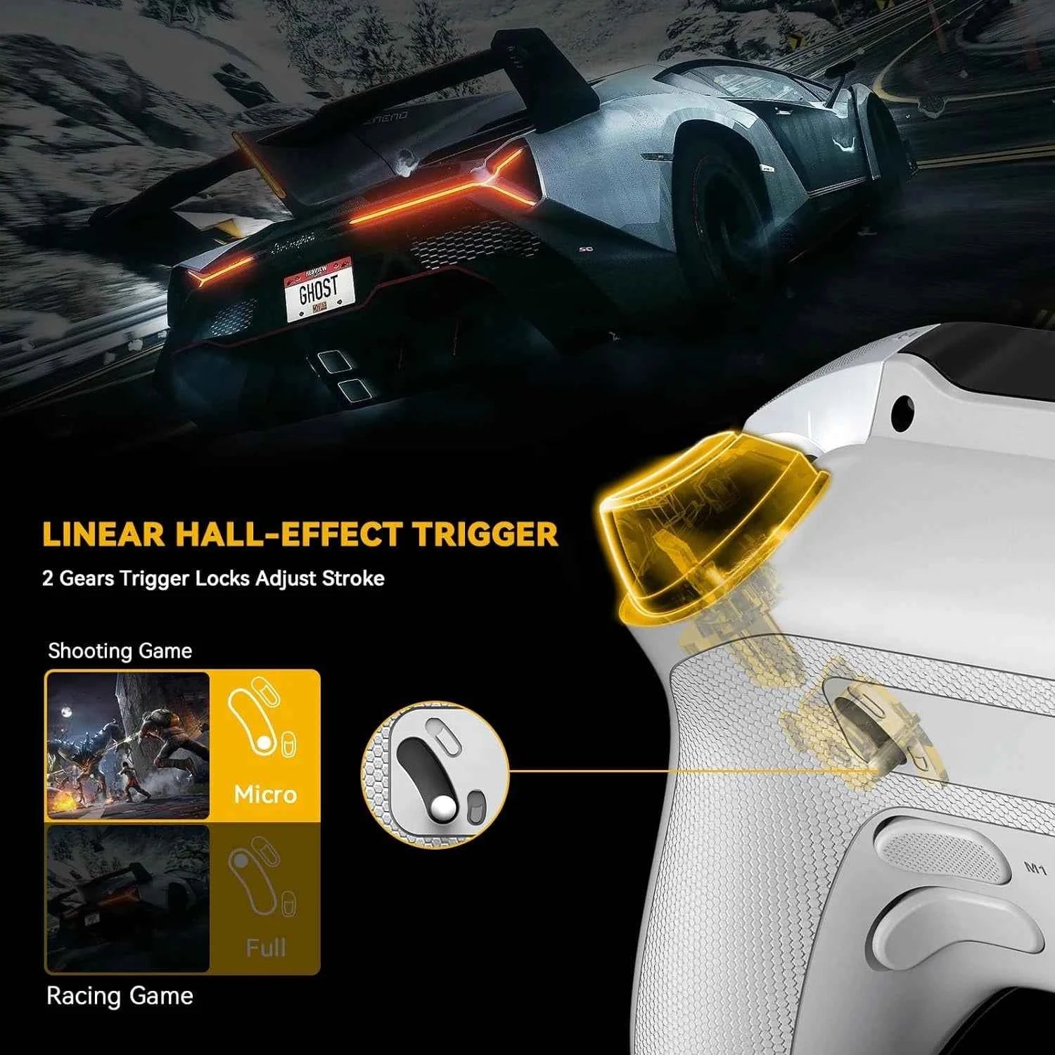 Mamba One V2 Screen Interactive Wireless Gaming Controller for iOS/Android/Switch/PC  Hall Effect,1800mAh with Charging Dock