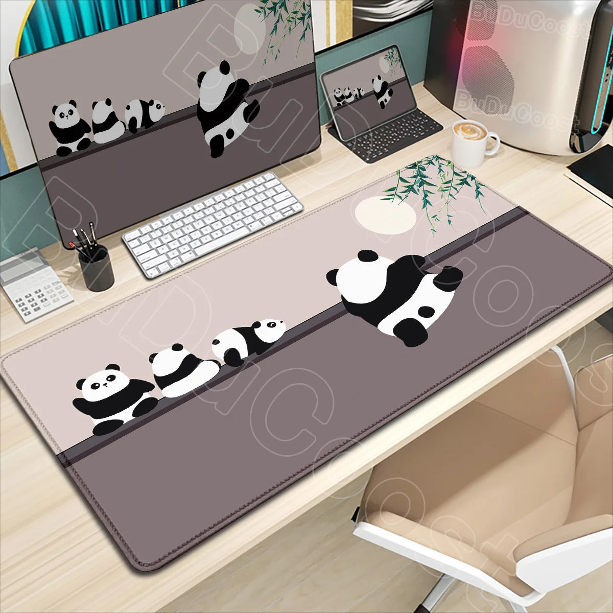 HD Printing Kawaii Anime Panda Mouse Pad Large Computer Office PC Game Table Mats XXL Gaming Keyboard Pad Cute Animals Desk Pads