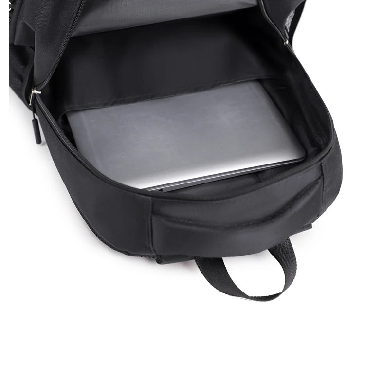 Men's large-capacity backpack, fashionable laptop bag, suitable for travel and business, equipped with secure zipper closure and
