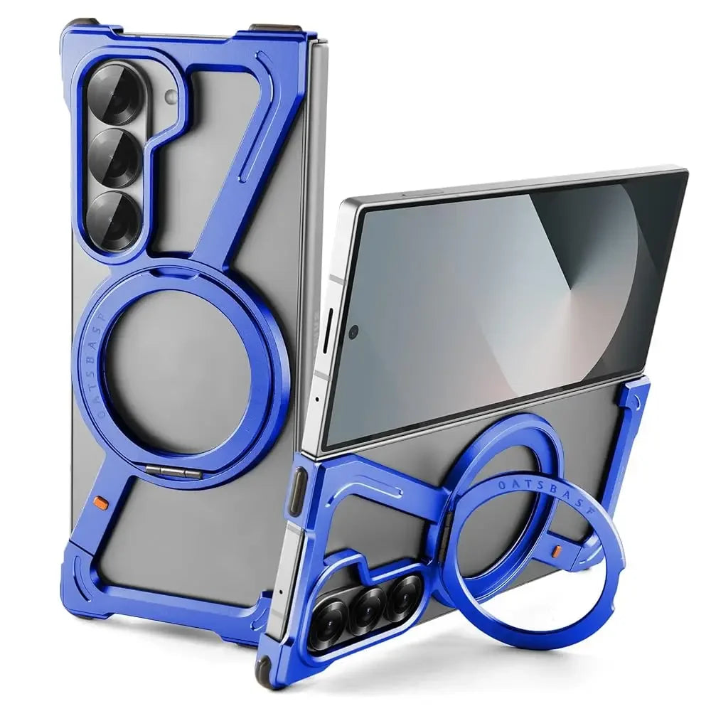 Eary for Samsung Galaxy Z Fold 7 6 5 Case for Magsafe 360°Rotatable Magnetic Stand Metal Frameless Screen Protector Phone Cover