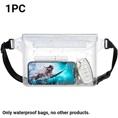 Waterproof Fanny Pack Waist Pouch Triple Zip Dry Bag Phone Passport Holder Beach Swim Kayak Water Sports Cruise Essentials 2026