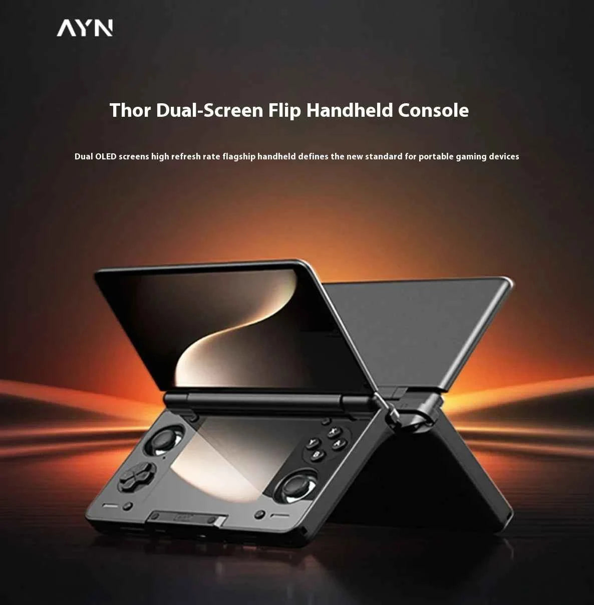 AYN Thor Game Console Portable 6 Inch 1080P 120Hz AMOLED Screen 6000mAh Dual Screen Handheld Flip Console Android Game Machine