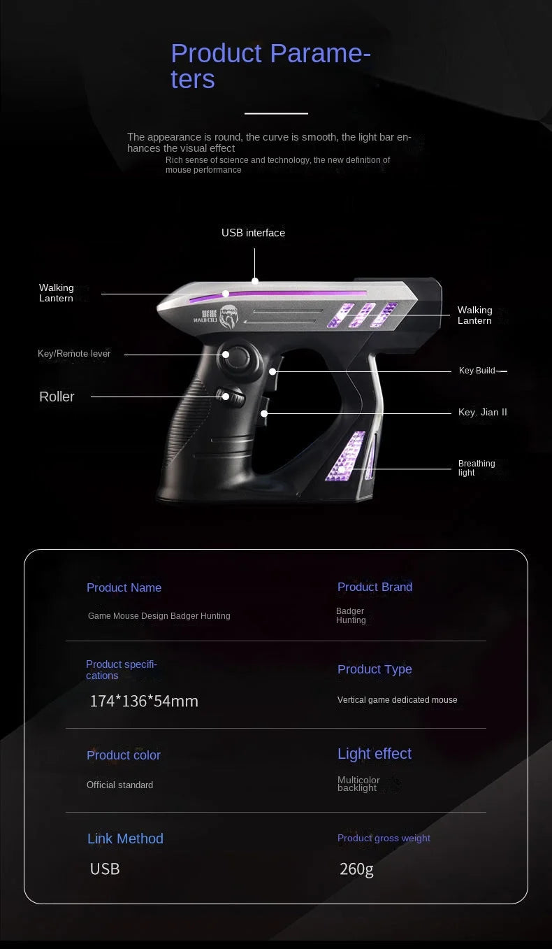 Ergonomic PC Mouse Vertical Game E-sports Gaming Mouse Competitive Three-dimensional Special-shaped Personalized Mouse 3d