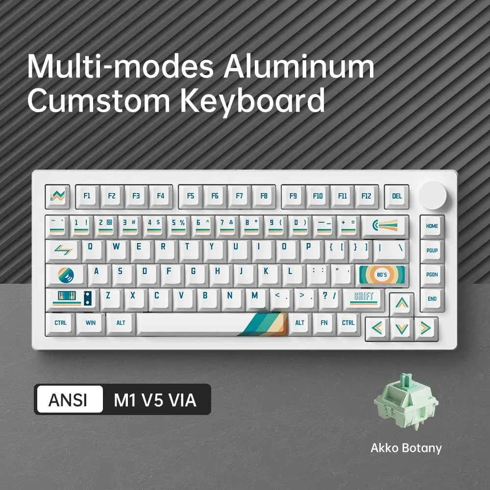 Akko MonsGeek M1 V5 Three-mode Mechanical Keyboard/Barebone Kit VIA 75% 3/5 Pin Customized Hot Swap RGB Rapid Disassemble Gasket