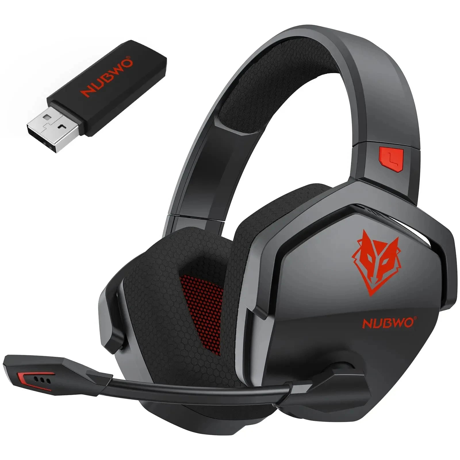 NUBWO G06 Wireless Gaming Headset – 2.4G & Bluetooth Headphones with Mic, 5ms Low Latency, 7.1 Surround Sound for PC, PS4 & PS5.