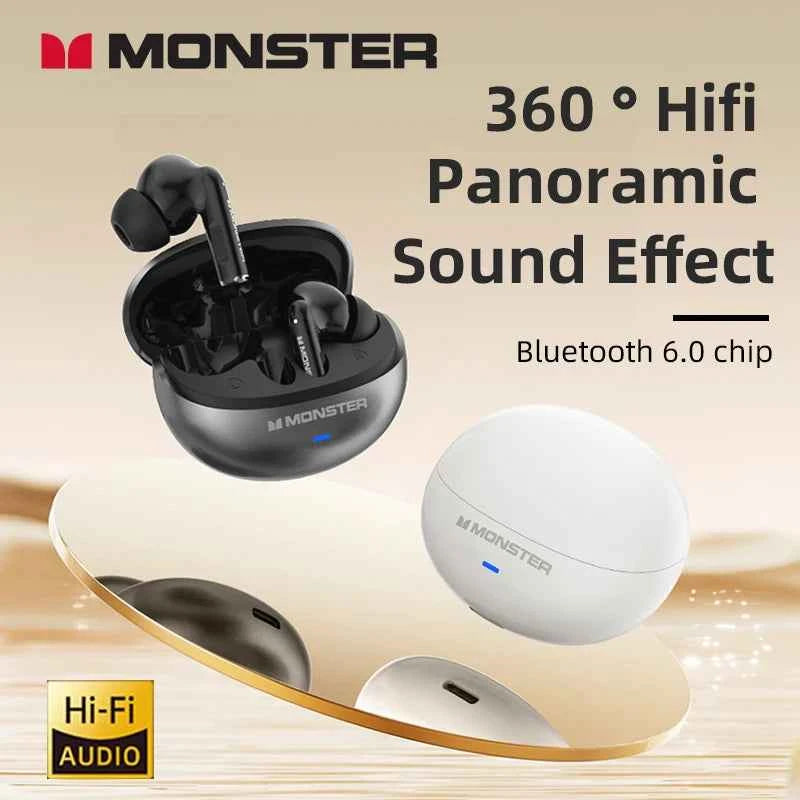 Monster MQT39 Gaming Earphone Ture Wireless Bluetooth 6.0 Headphones Low Latency Noise Reduction Earbuds Headset With Mic New