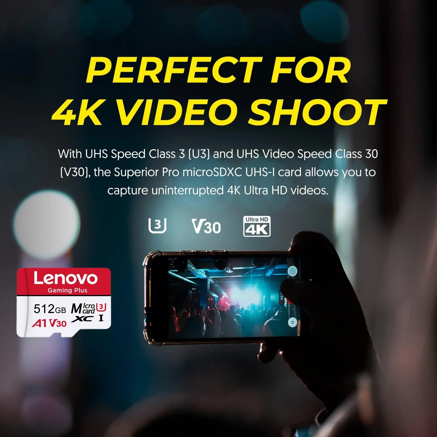 Lenovo SD Card 1TB High Speed Micro SD Card for Nintendo Switch 512GB 256GB 128GB U3 V30 Stable Performance SD Memory Card