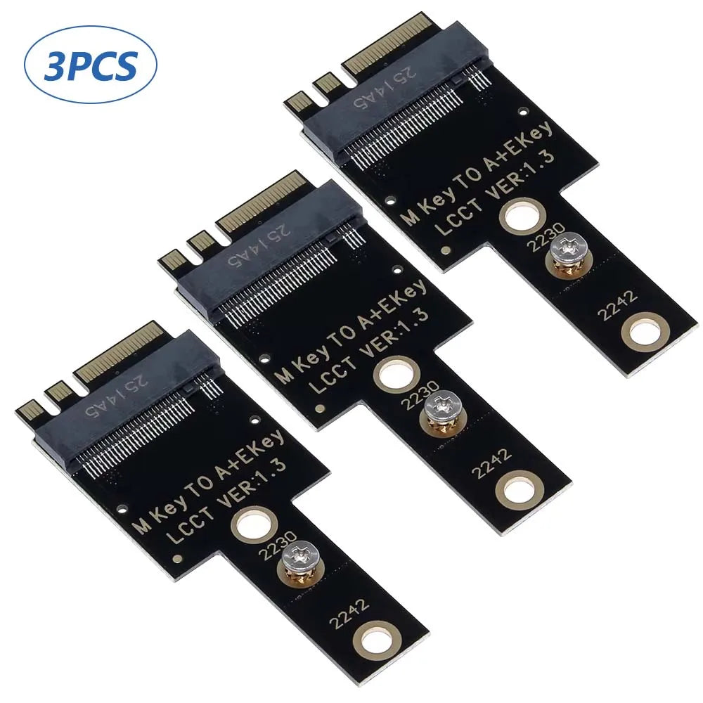 M.2 WiFi Wireless Network Card A+E Key Bit to 2230 2242 NVME Hard Drive M.2 NGFF SSD Adapter Card for Mini PC