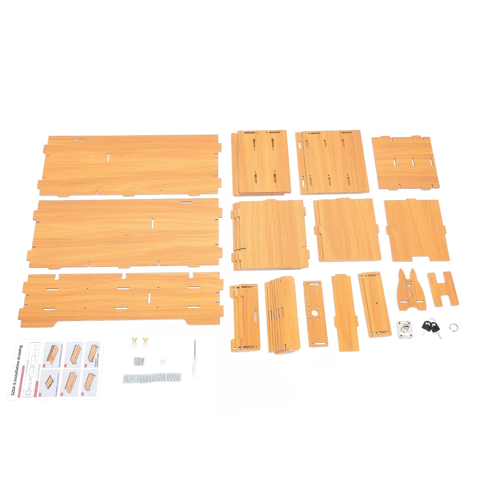 3 Drawers Computer Storage Rack Computer Monitor Stand Office Desktop Organizer Cabinet 2* Keys for Study, Office, Living Room