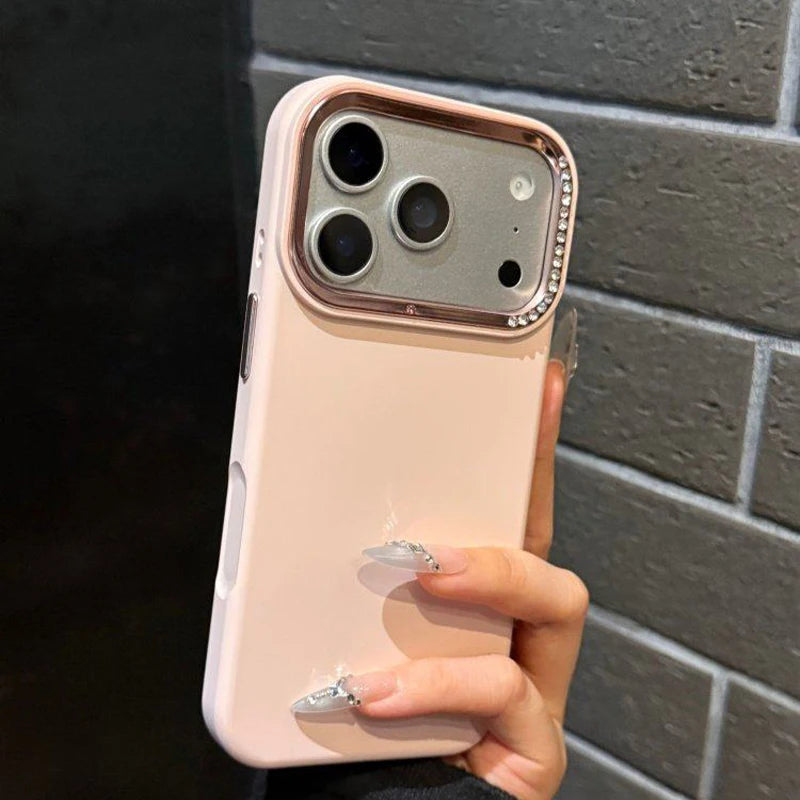 Rhinestone Silicone Phone Case for iPhone 17/16/15/14/13/12/11 pro Max - Soft Comfortable Design Compatible with Multiple Models