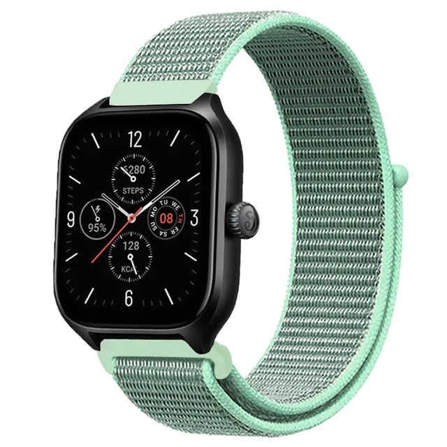 20mm 22mm Nylon Loop Strap for Amazfit GTR 42 47mm/GTR2/2e/3/3 Pro/4/GTS/GTS2/mini/3/4 Bracelet for Amazfit Bip-U-S/Stratos 2 2S