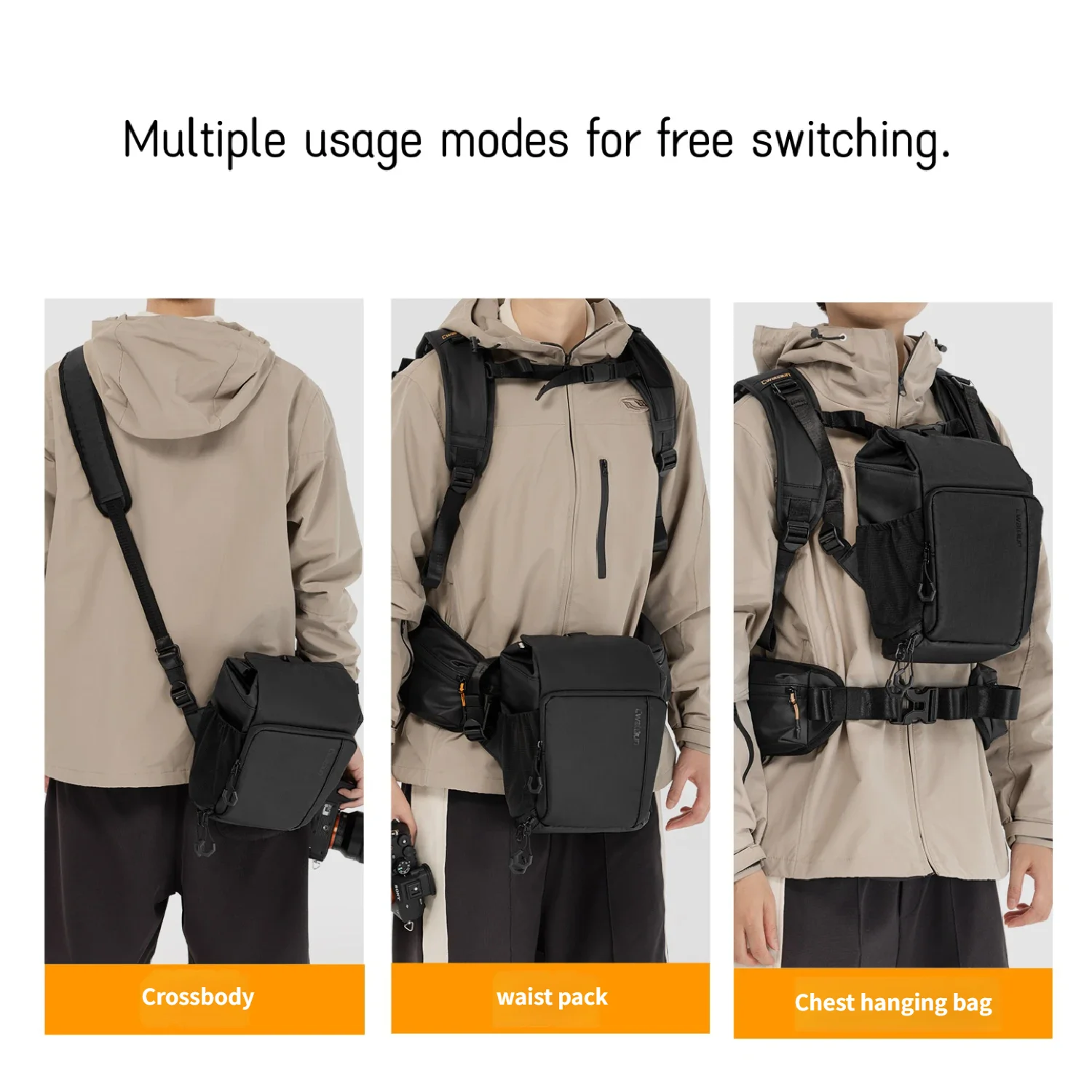 Waterproof Camera Chest Pack Sling Bag – DSLR/SLR/Mirrorless Camera Waist & Shoulder Bag for Photography Travel & Outdoor Use