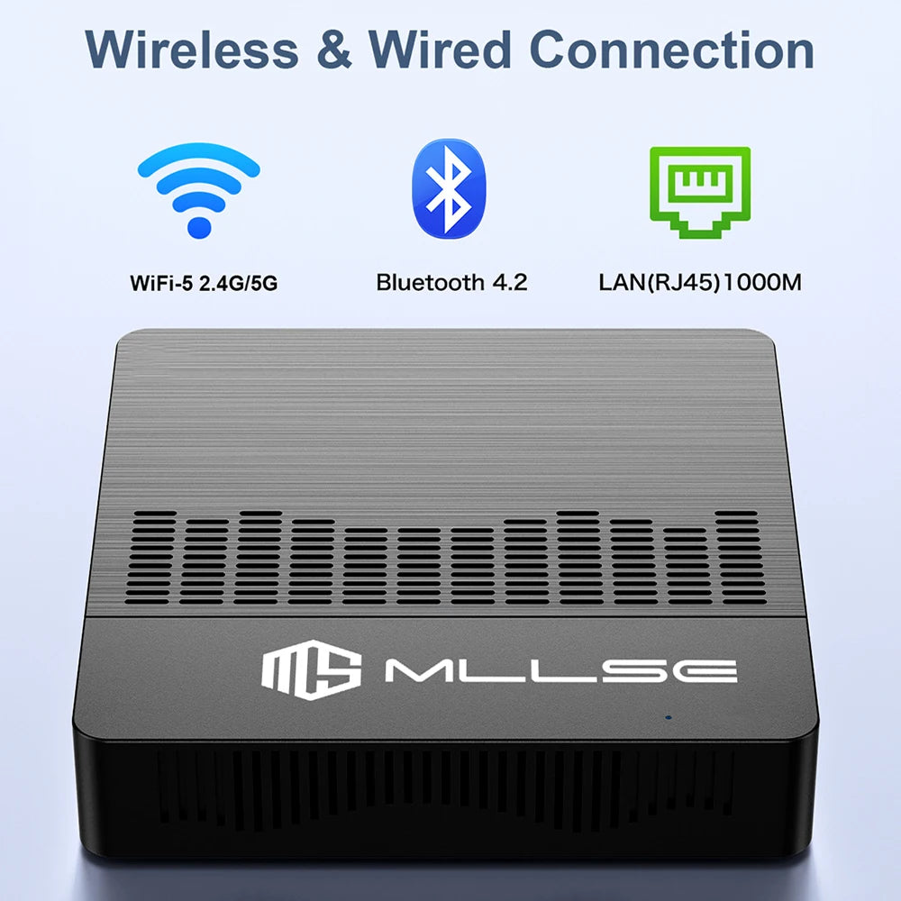 MLLSE Mini PC M2 Air, Intel Gemini Lake N4000 Intel J3710, Windows 11 6GB RAM 128GB ROM, Dual-Band WiFi Bluetooth USB, Mini Computer - WinSupport Tech