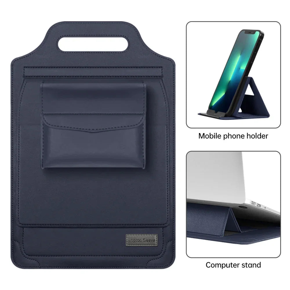 PU Leather Multi-functional Laptop Sleeve Bag Notebook Case for Macbook Air Pro 11 13 14 15 16 Pro Cover Accessories